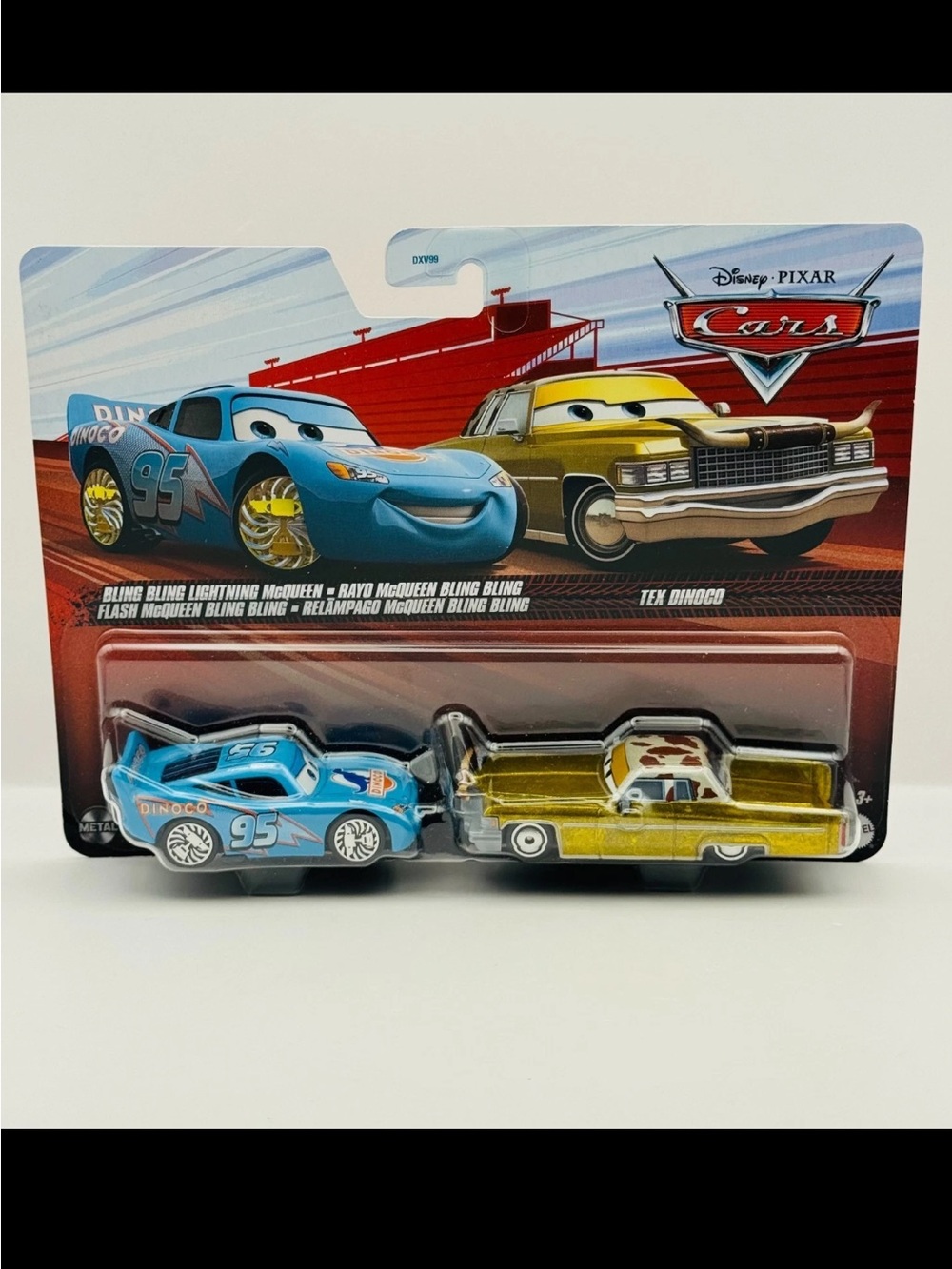 Disney Pixar Cars TEX DINOCO & BLING BLING LIGHTNING MCQUEEN 2-Pack 1:55 Diecast